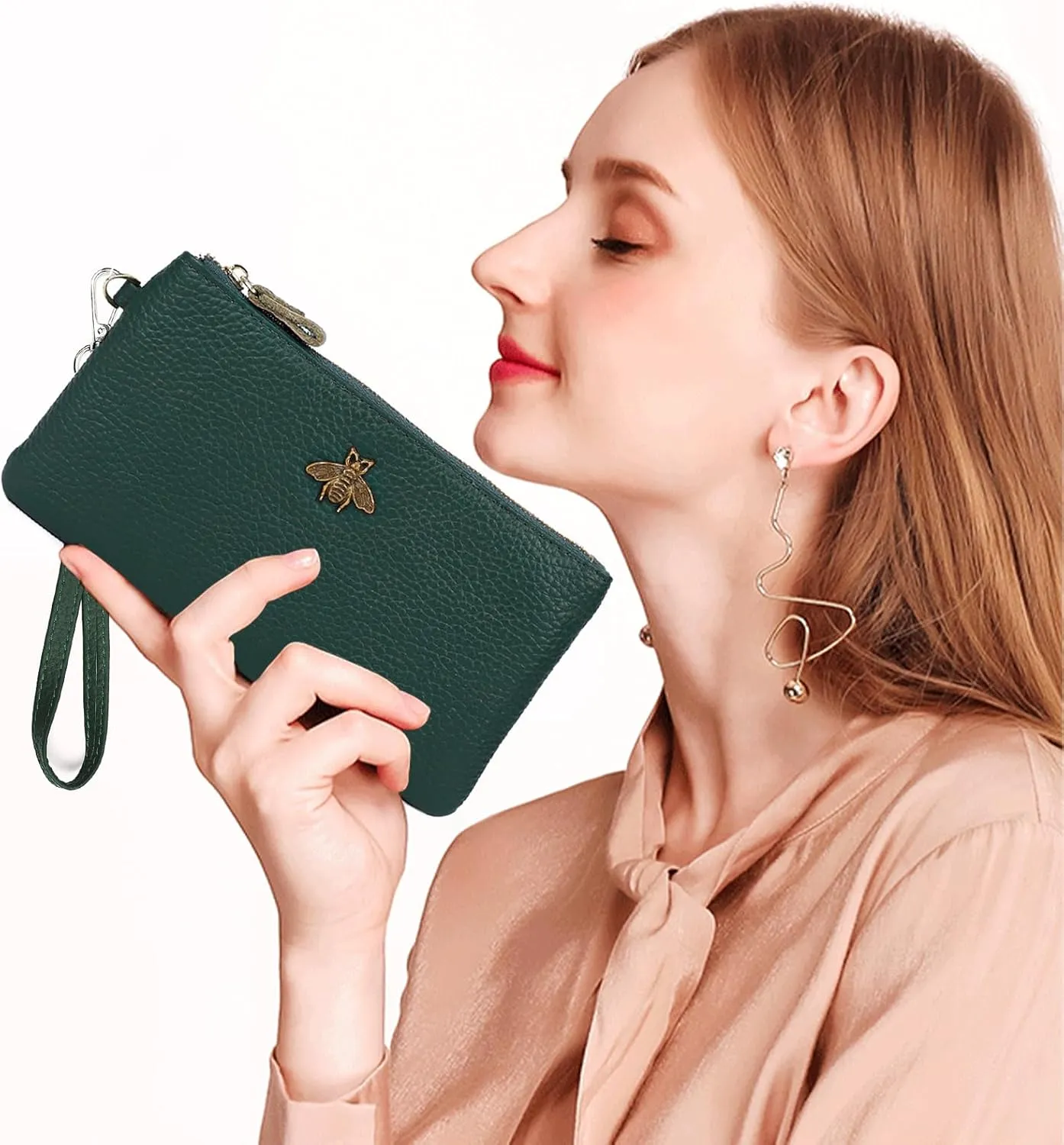 imeetu Women's Wristlet Clutch Purse Leather Cell Phone Wallet Handbag with Wrist Strap