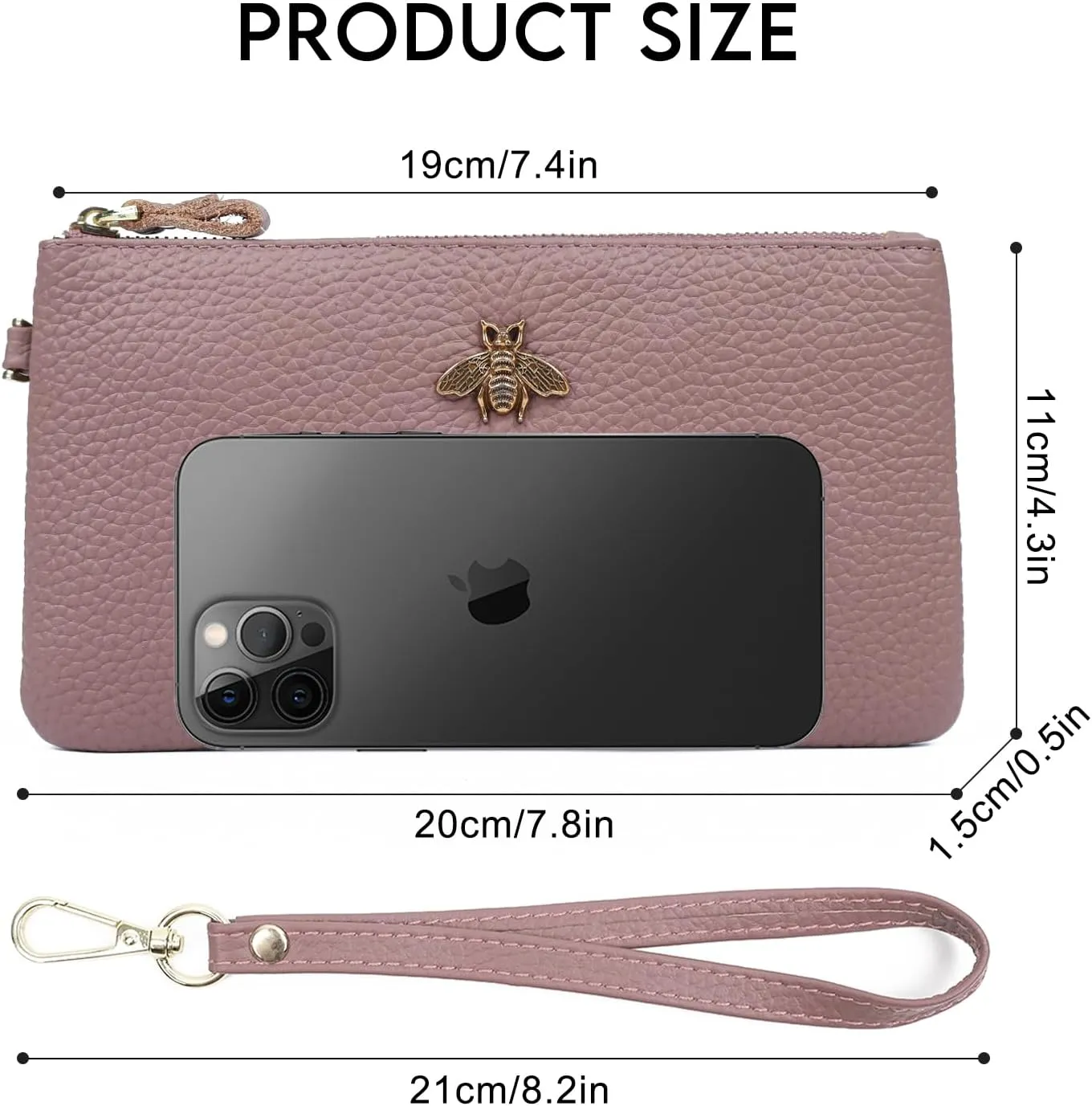 imeetu Women's Wristlet Clutch Purse Leather Cell Phone Wallet Handbag with Wrist Strap