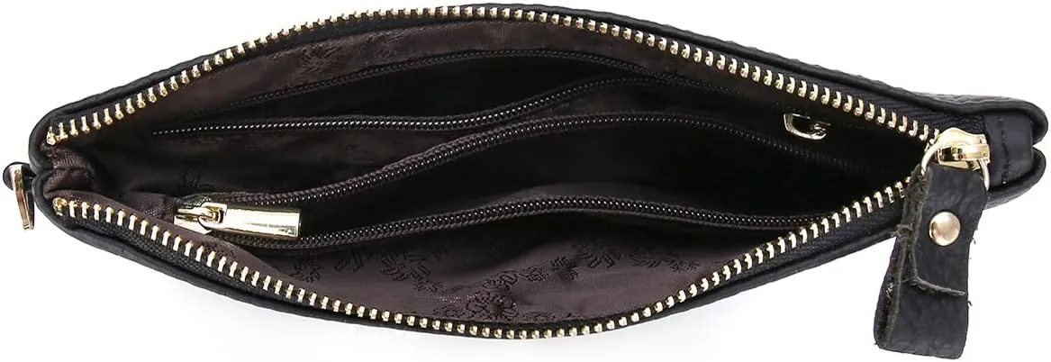 imeetu Women's Wristlet Clutch Purse Leather Cell Phone Wallet Handbag with Wrist Strap