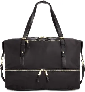 I.N.C. Weekender Bag Nylon Extra Large Tote Laptop Travel Bag Black