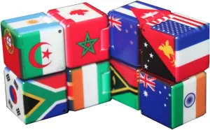 Infinity Cube, Sensory Infinity Cube Autism Relief, Braille,Fruit,Lovely Dog Magic Cube Puzzle for Adults Hand Cube Relieve Stress and Anxiety Relief (Flag Cube)