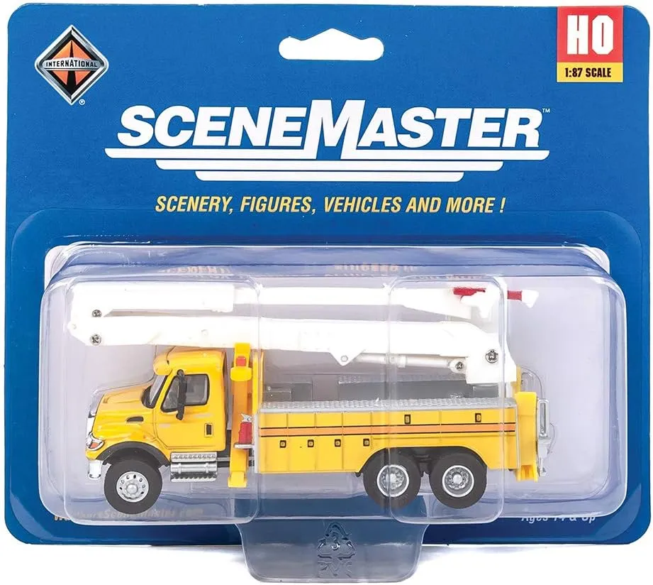 International, Yellow 7600 Utility Truck w/Bucket Lift