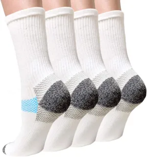 Iseasoo Compression Socks for Women & Men Circulation - Plantar Fasciitis Crew Socks Support for Athletic Running