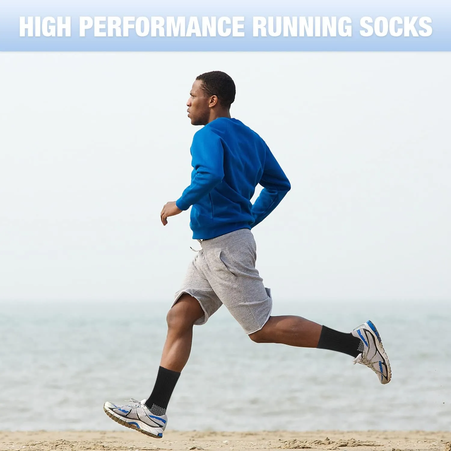 Iseasoo Compression Socks for Women & Men Circulation - Plantar Fasciitis Crew Socks Support for Athletic Running