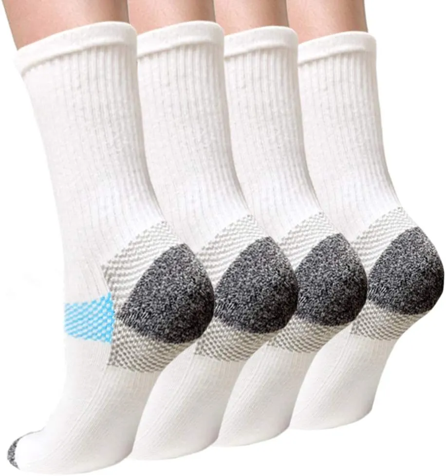 Iseasoo Compression Socks for Women & Men Circulation - Plantar Fasciitis Crew Socks Support for Athletic Running