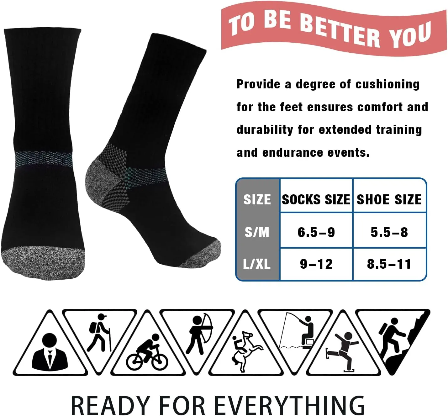 Iseasoo Compression Socks for Women & Men Circulation - Plantar Fasciitis Crew Socks Support for Athletic Running