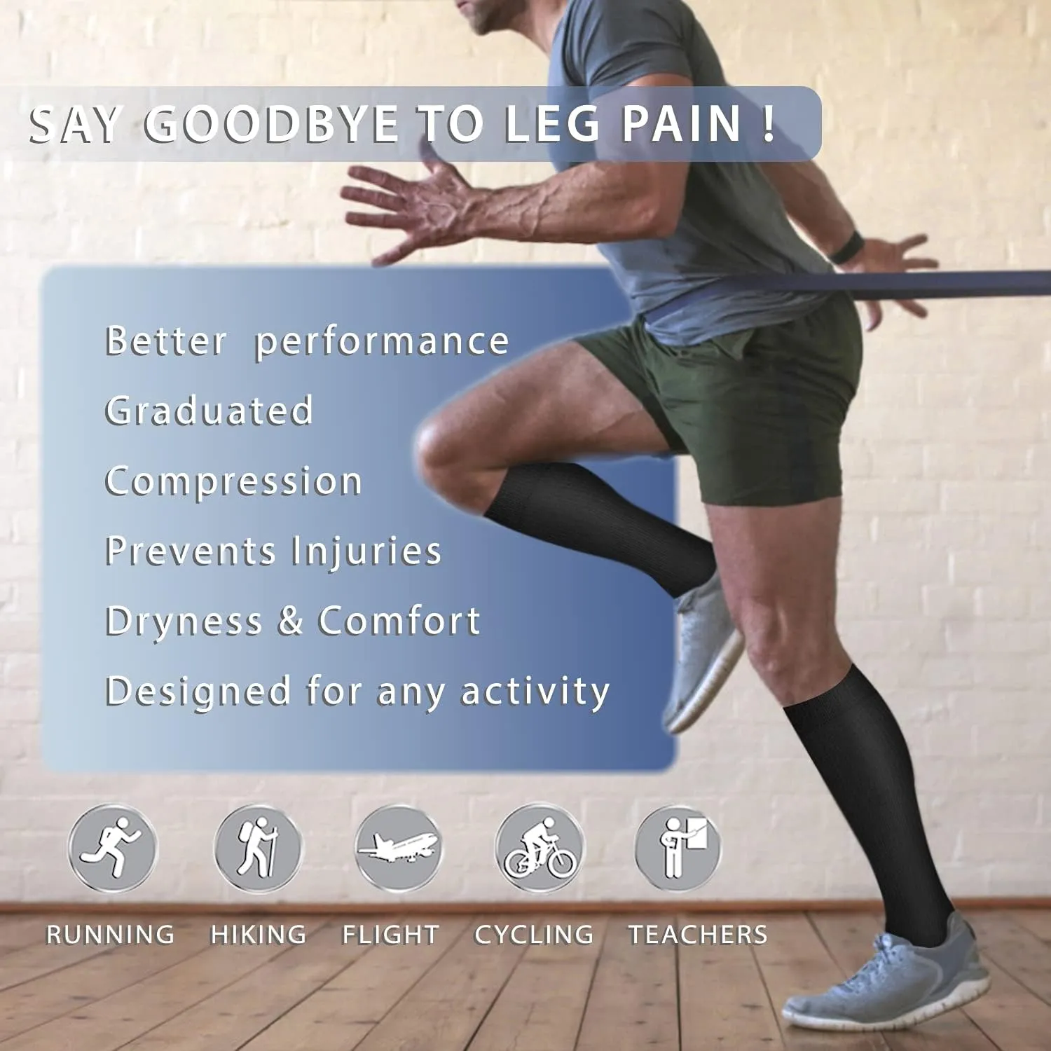 Iseasoo Copper Compression Socks (15-20 mmHg) for Men & Women - Running, Hiking, Cycling, Travel - Improves Circulation