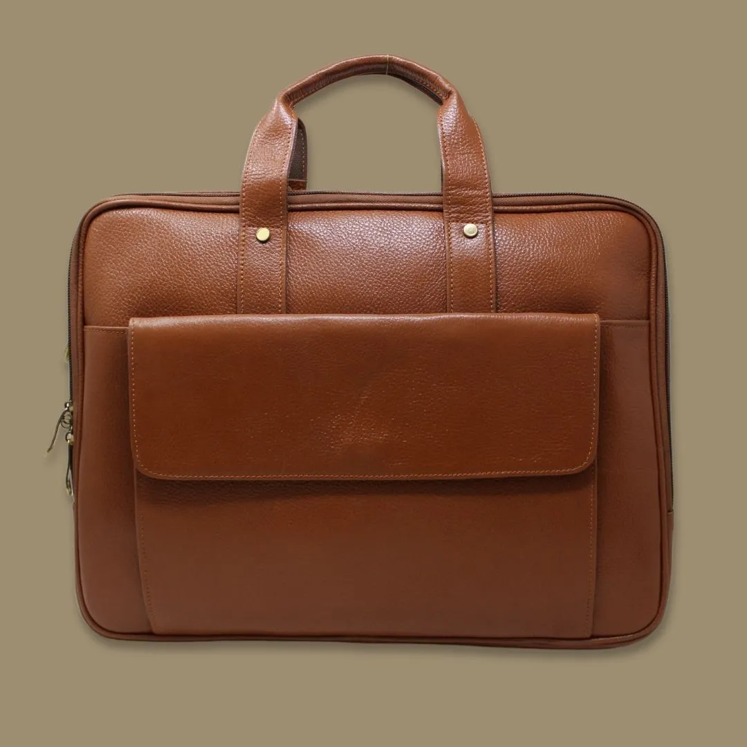 Ishaan Tan Genuine Leather Laptop Messenger Bag-Gs