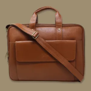 Ishaan Tan Genuine Leather Laptop Messenger Bag-Gs