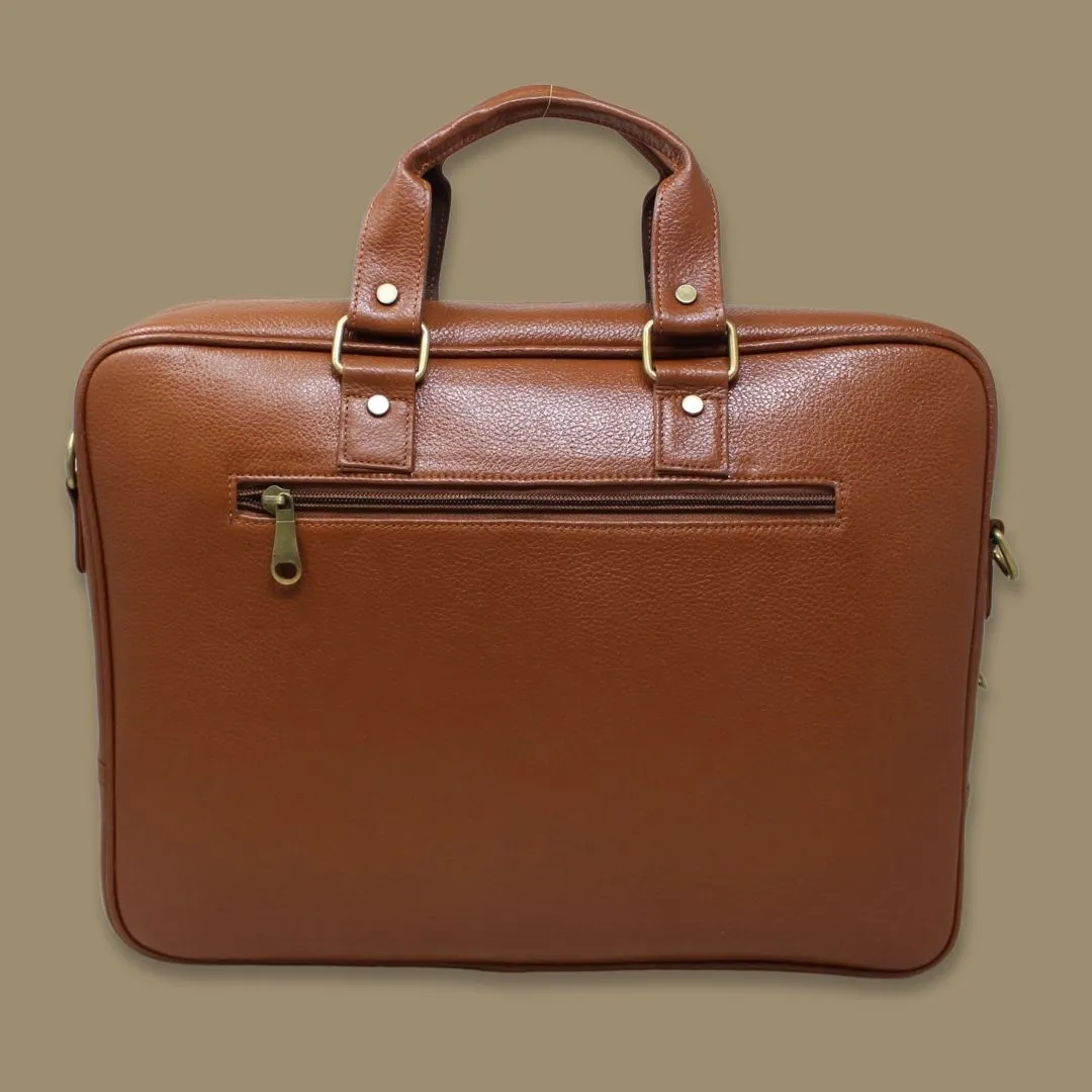 Ishaan Tan Genuine Leather Laptop Messenger Bag-Gs