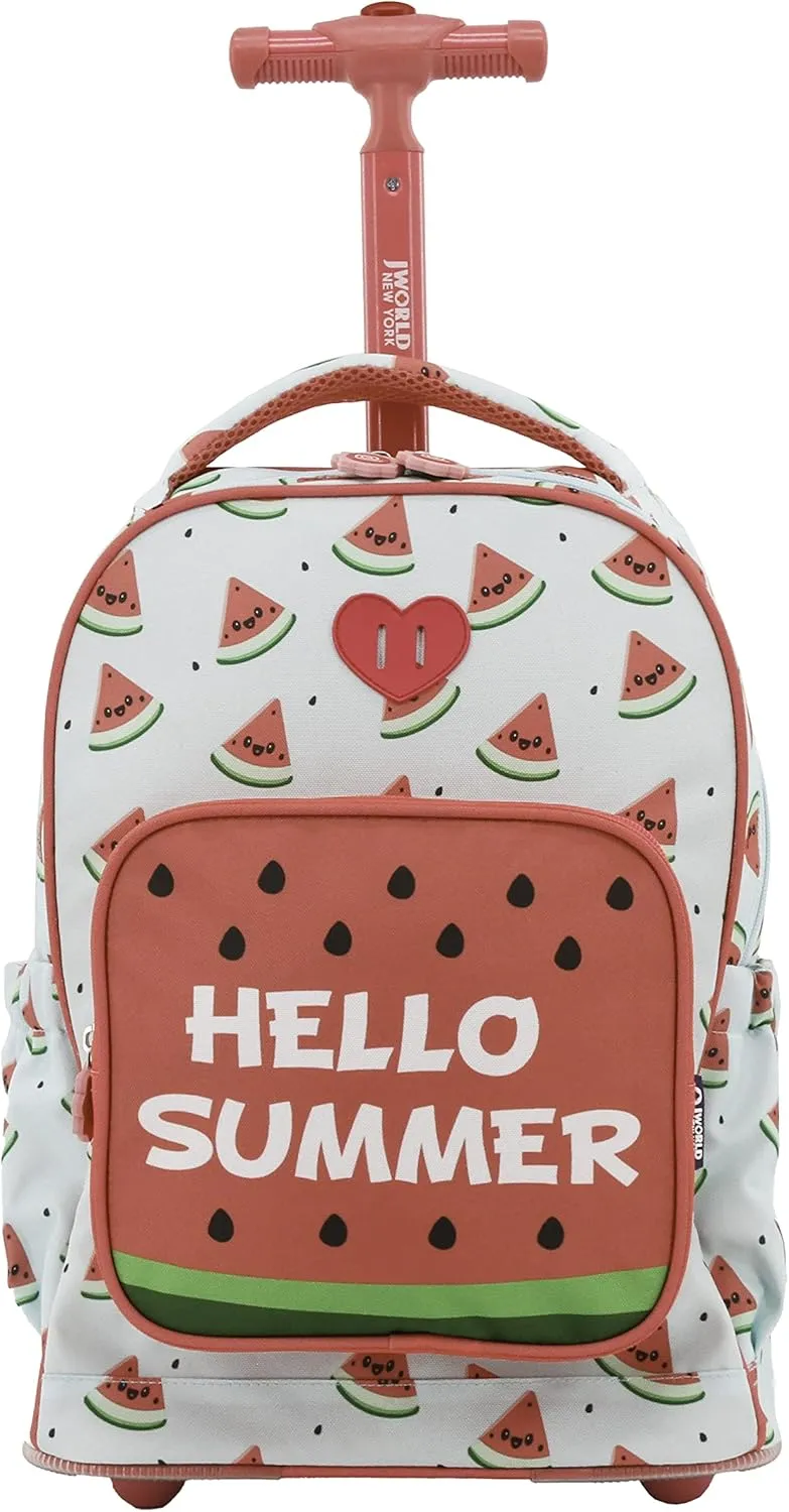 J World New York Kids' Sparkle Rolling Backpack