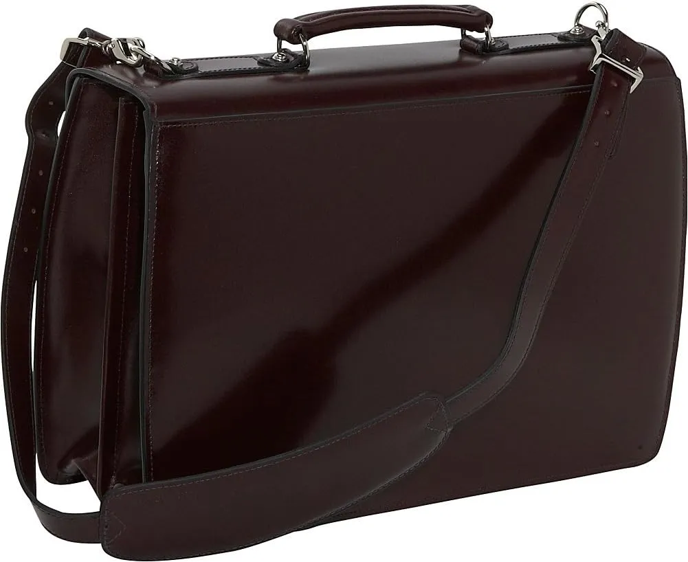 Jack Georges Elements Double Gusset Flap Over Briefcase #4402 (Burgundy)