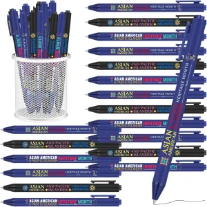Janlaugh 120 Pcs Asian American and Pacific Islander Heritage Month Ballpoint Pens Bulk AAPI Ballpoint Gifts Pens Quote Retractable Pens for AAPI Month Party Supplies