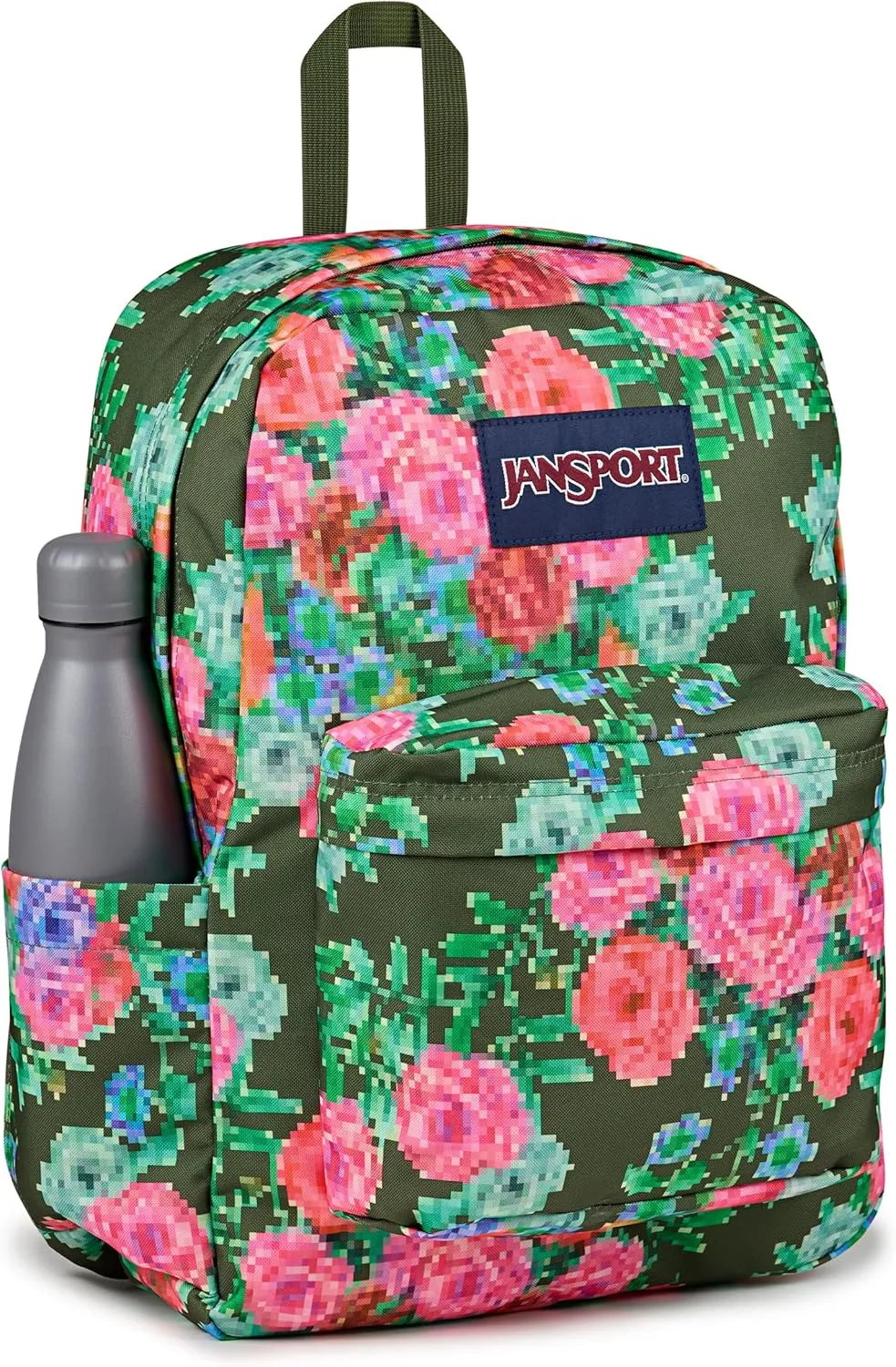 JanSport Superbreak Backpack - Durable, Lightweight Premium Backpack, Bit Bouquet Green​