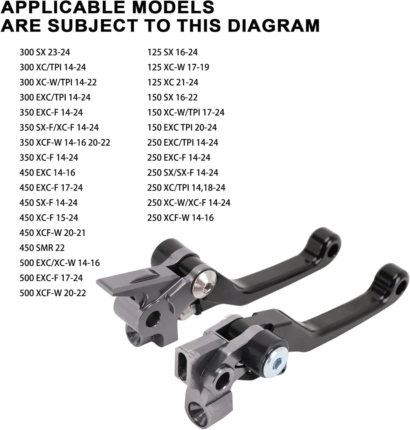 JFG RACING Dirt Bike Foldable Clutch Brake Levers,Clutch Lever Breakaway Levers for 125 150 250 300 350 450 500 SX XC EXC SXF EXCF XCW XCF TPI XCFW SMR Orange