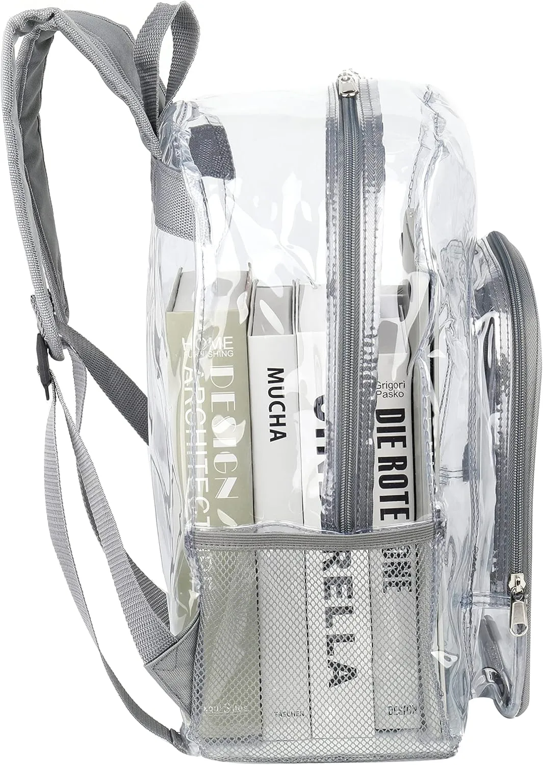 JOMPARO Heavy Duty Transparent Clear Backpack See Through Plastic Backpacks for School,Sports,Work,Security,Stadium,College