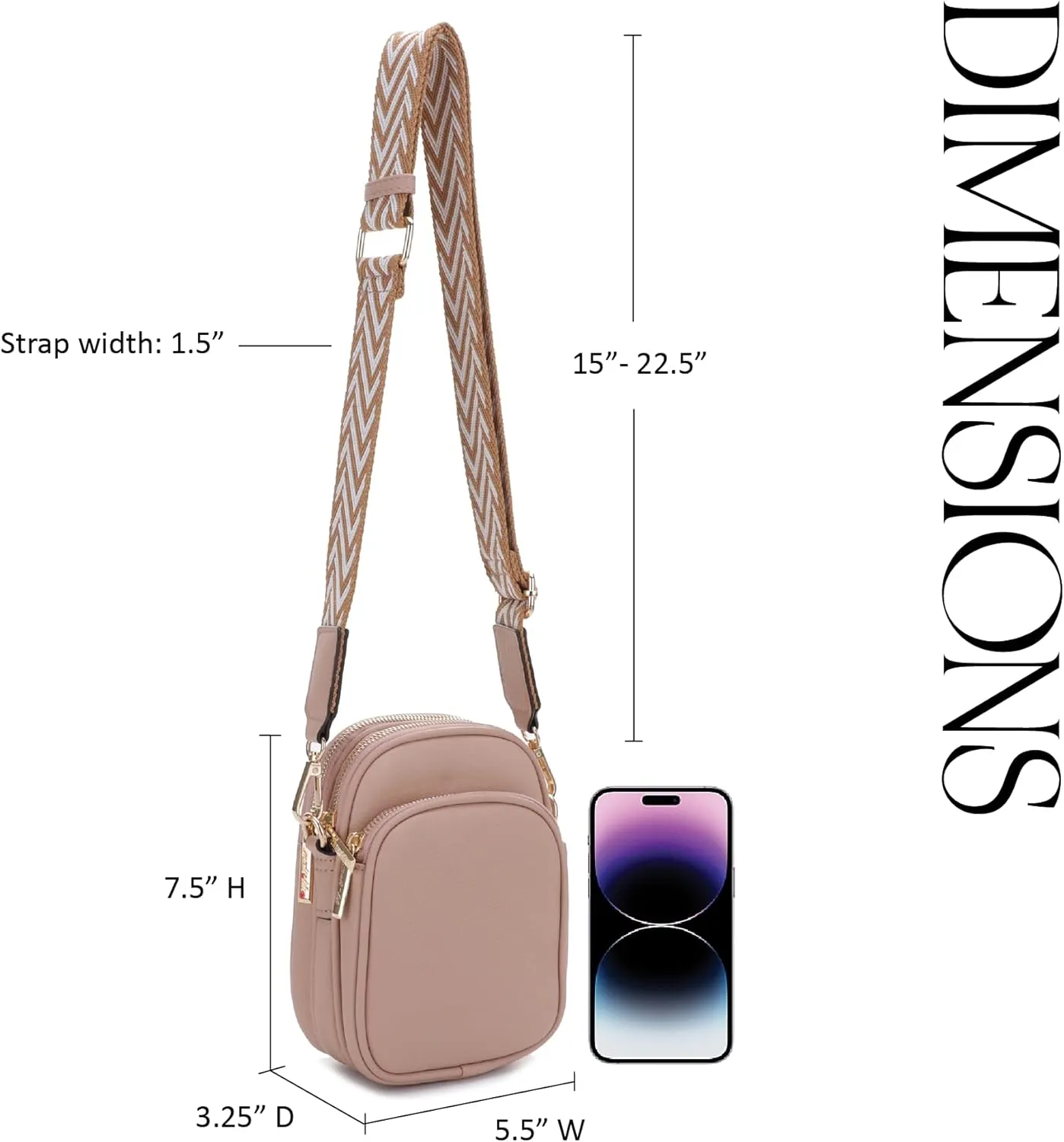 Josie Triple Zip Crossbody Bag