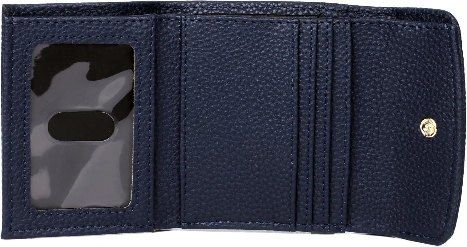 Julia Buxton Solid Pebble Vegan Leather Mini Trifold