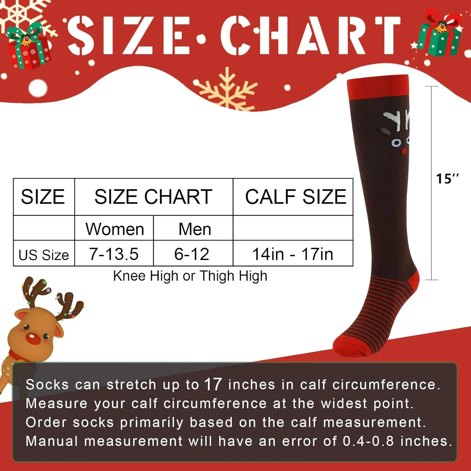 Junely 3 Pairs Compression Socks for Women Knee High for Running Work Support Nurses Pregnancy Travel