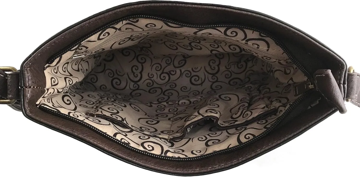 Justin West Horse Embroidery Studded Turquoise Stone Concealed Carry Handbag Purse Matching Wallet