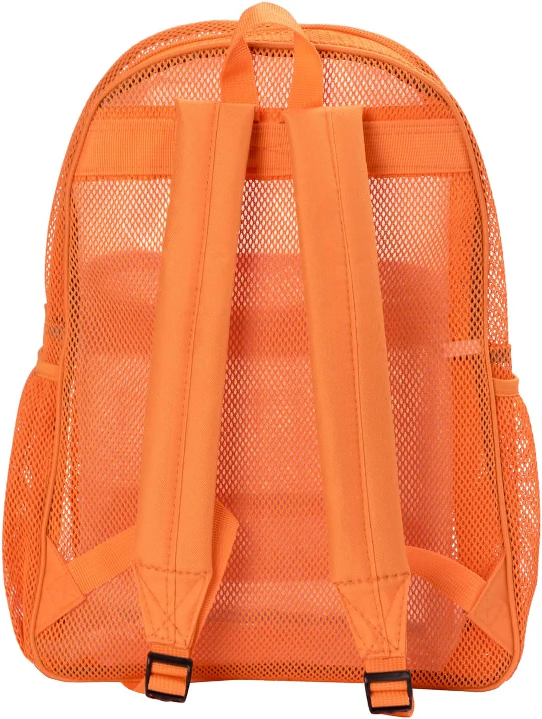 K-Cliffs Heavy Duty Mesh Backpack Quality Classic Student Net Bookbag Durable See Through Simple Netting Daypack Deluxe Basic School Bag Orange