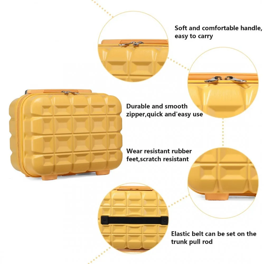 K2292l - Kono 13 Inch Lightweight Hard Shell Abs Vanity Case - Yellow