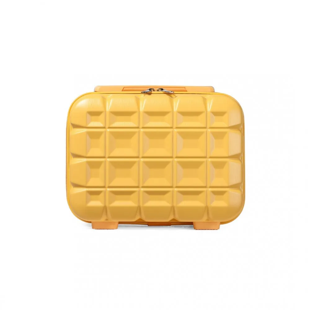 K2292l - Kono 13 Inch Lightweight Hard Shell Abs Vanity Case - Yellow