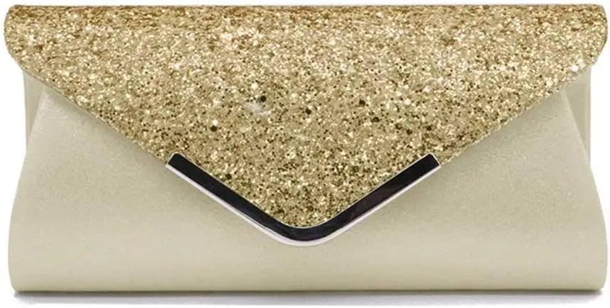 KALAIEN Envelope Clutch Purses for Women Glitter Evening Bag Handbags For Wedding and Party