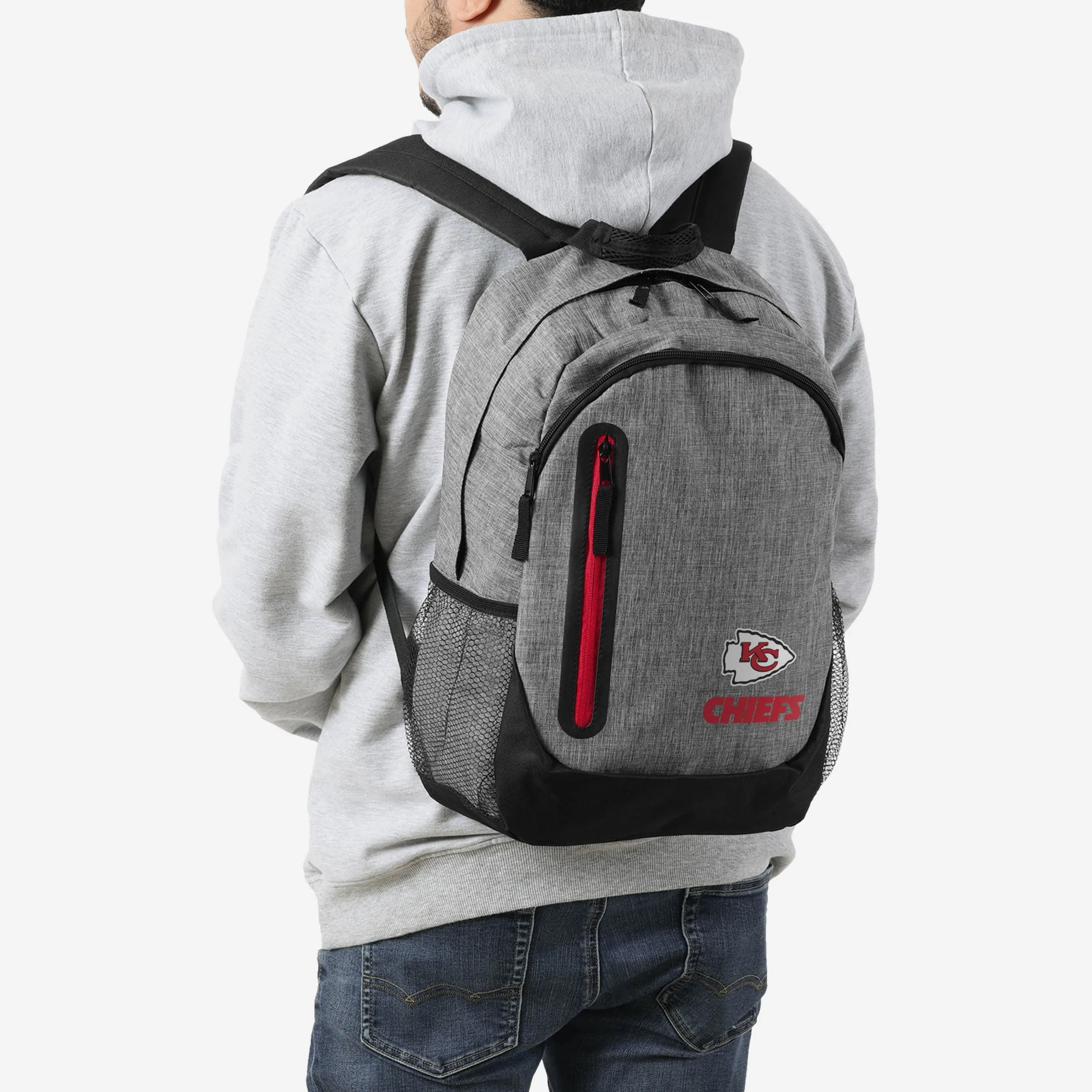 Kansas City Chiefs Heather Grey Bold Color Backpack