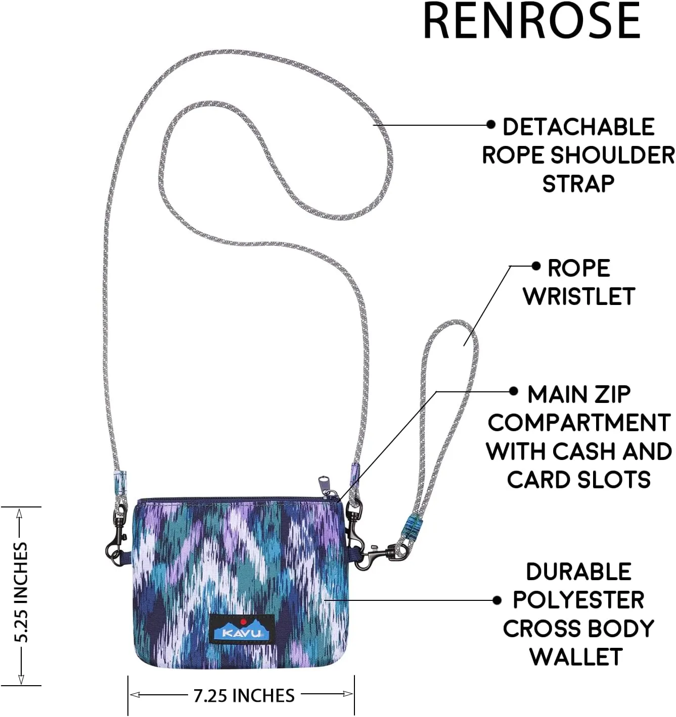 KAVU Renrose Crossbody Wallet with Rope Strap