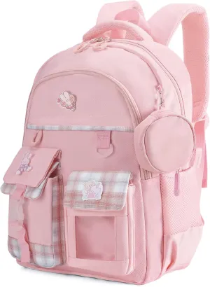 Kawaii Backpack, Pink Cute Backpacks for Girls, Large School Bag for Kids (Pink-2)