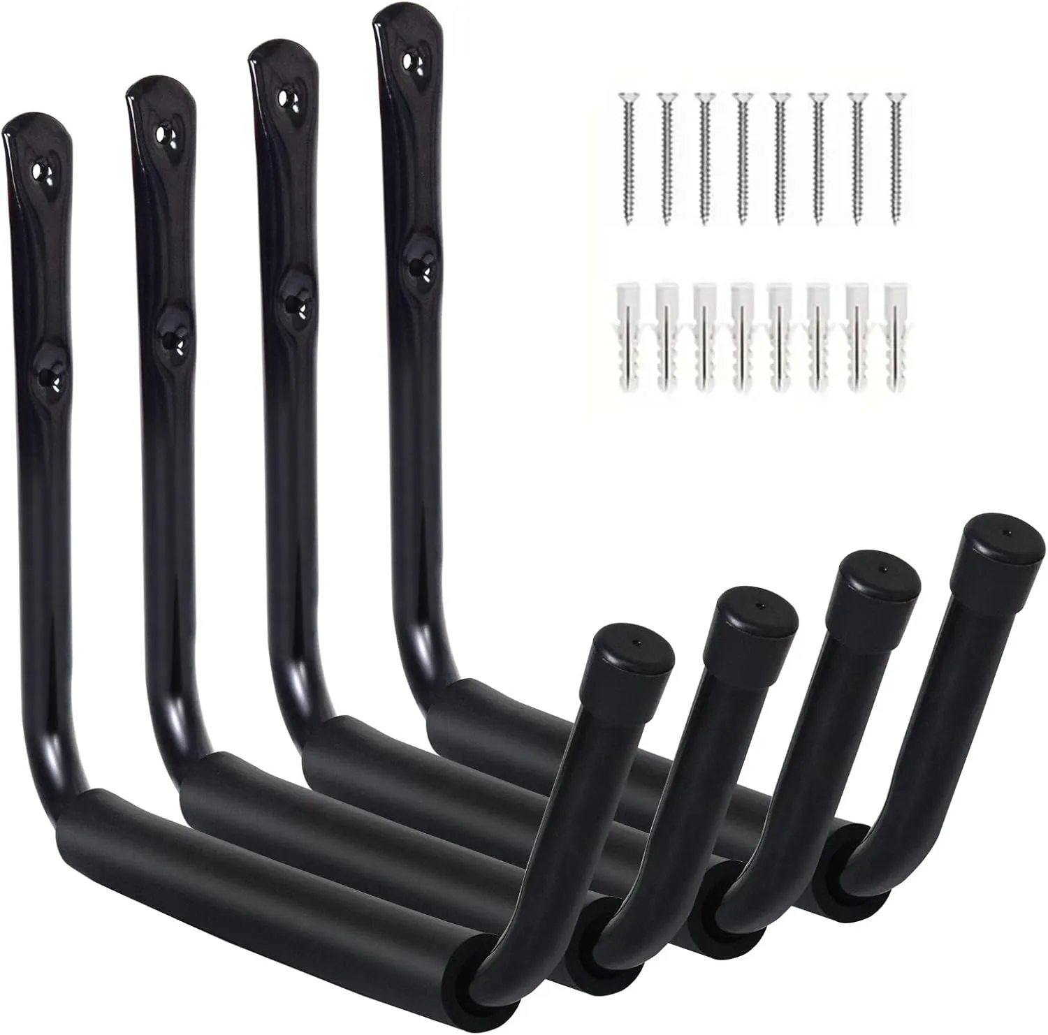 Kayak Storage Rack Wall Mount (15"), Kayak Hooks, Heavy Duty Garage Storage Hooks (4packs) for 2 Kayaks Suitable for Hanging Ladders, Bikes, Kayak Storage Racks