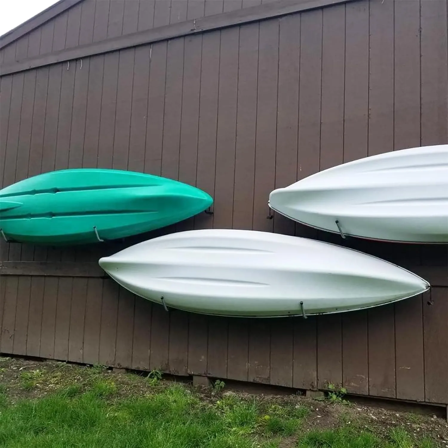 Kayak Storage Rack Wall Mount (15"), Kayak Hooks, Heavy Duty Garage Storage Hooks (4packs) for 2 Kayaks Suitable for Hanging Ladders, Bikes, Kayak Storage Racks