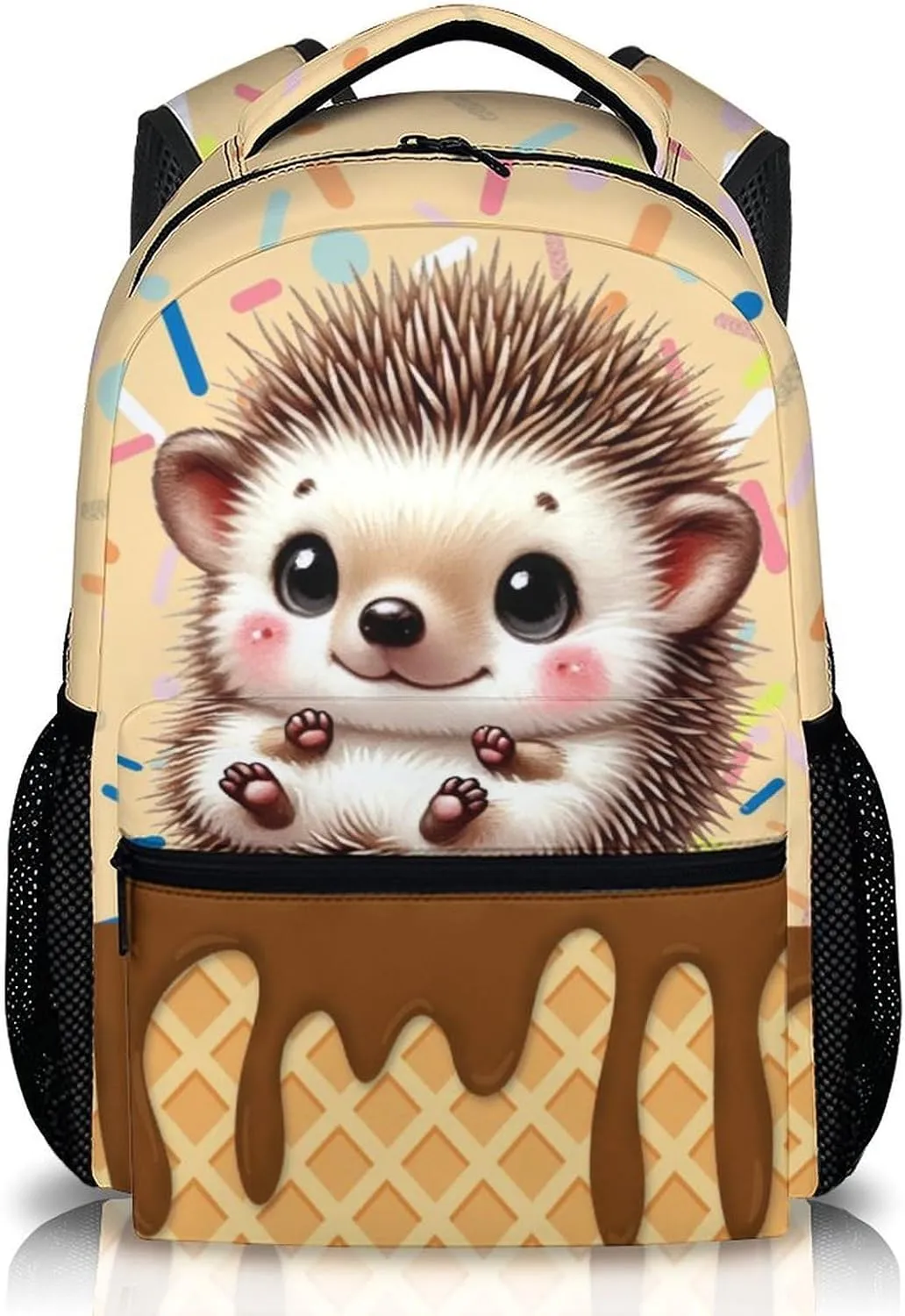Kids Backpack, Casual Hedgehog Backpacks, Cute Animal Schoolbag for Gift, 17 Inch Large Capacity Bookbag for Preschool Elementary Kindergarten School Travel