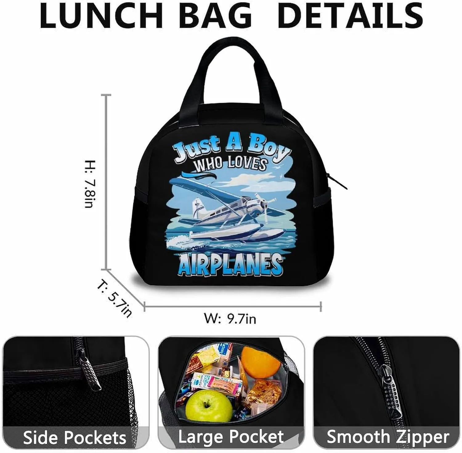 Kids Backpack Set for Boys - Set of 3 Airplane Backpacks Matching Combo Gifts - Back to School Supplies - Schoolbag with Pencil Case Bundle for Primary Elementary Middle School