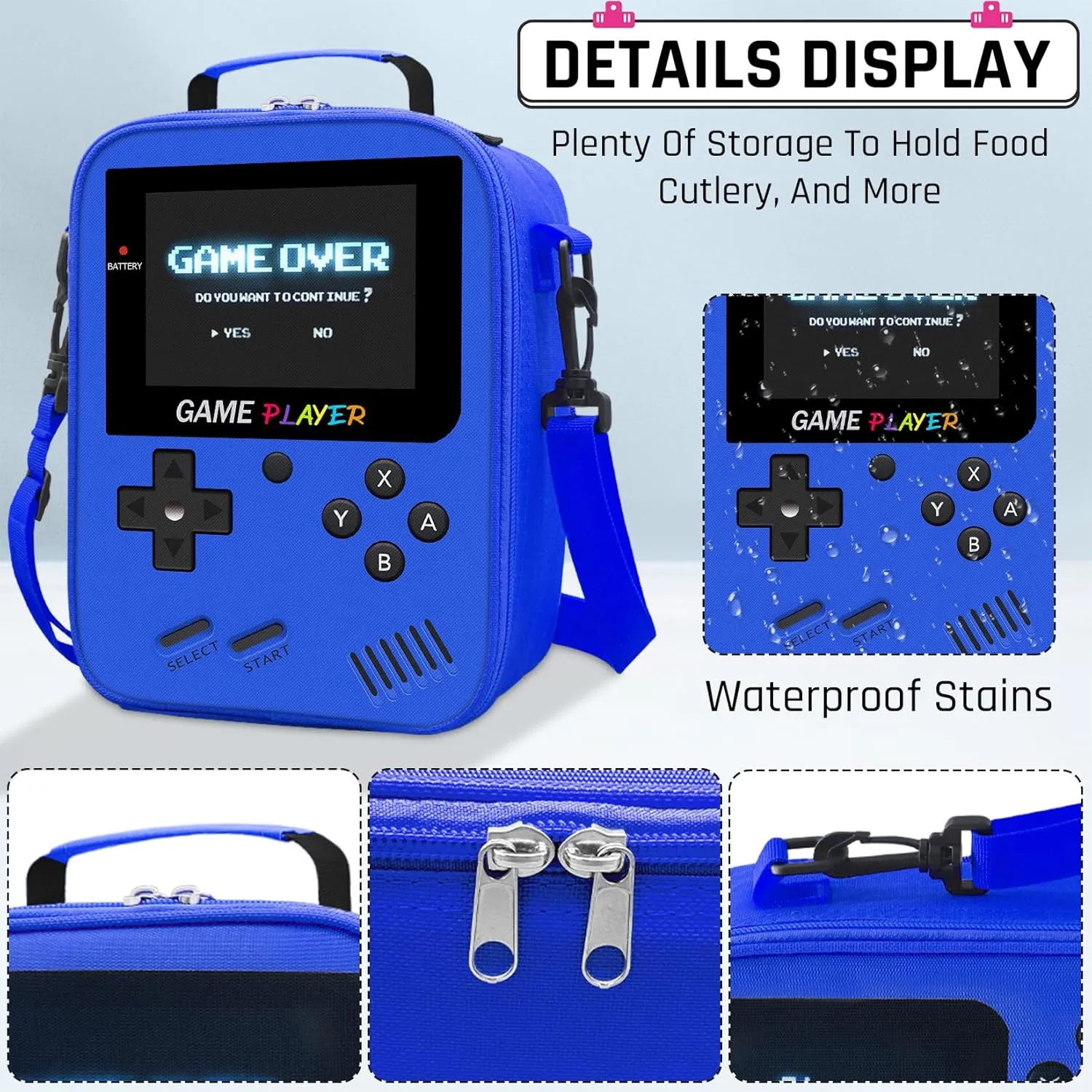 Kids Rolling Backpack for Boys - 3PCS Gamer Boys Rolling Backpack with Lunch Bag Set, Elementary Middle School Roller Bookbag with Adjustable Handle for Travel & School