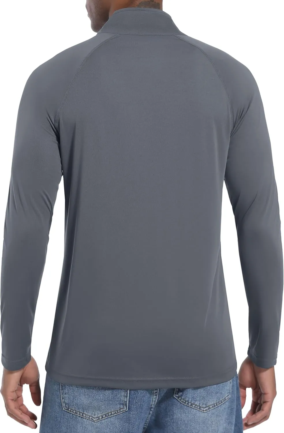 KINSWT Men's Long Sleeve UPF 50  Golf Shirts 1/4 Zip Pullover Lightweight SPF UV Sun Protection Quarter Zip Shirts