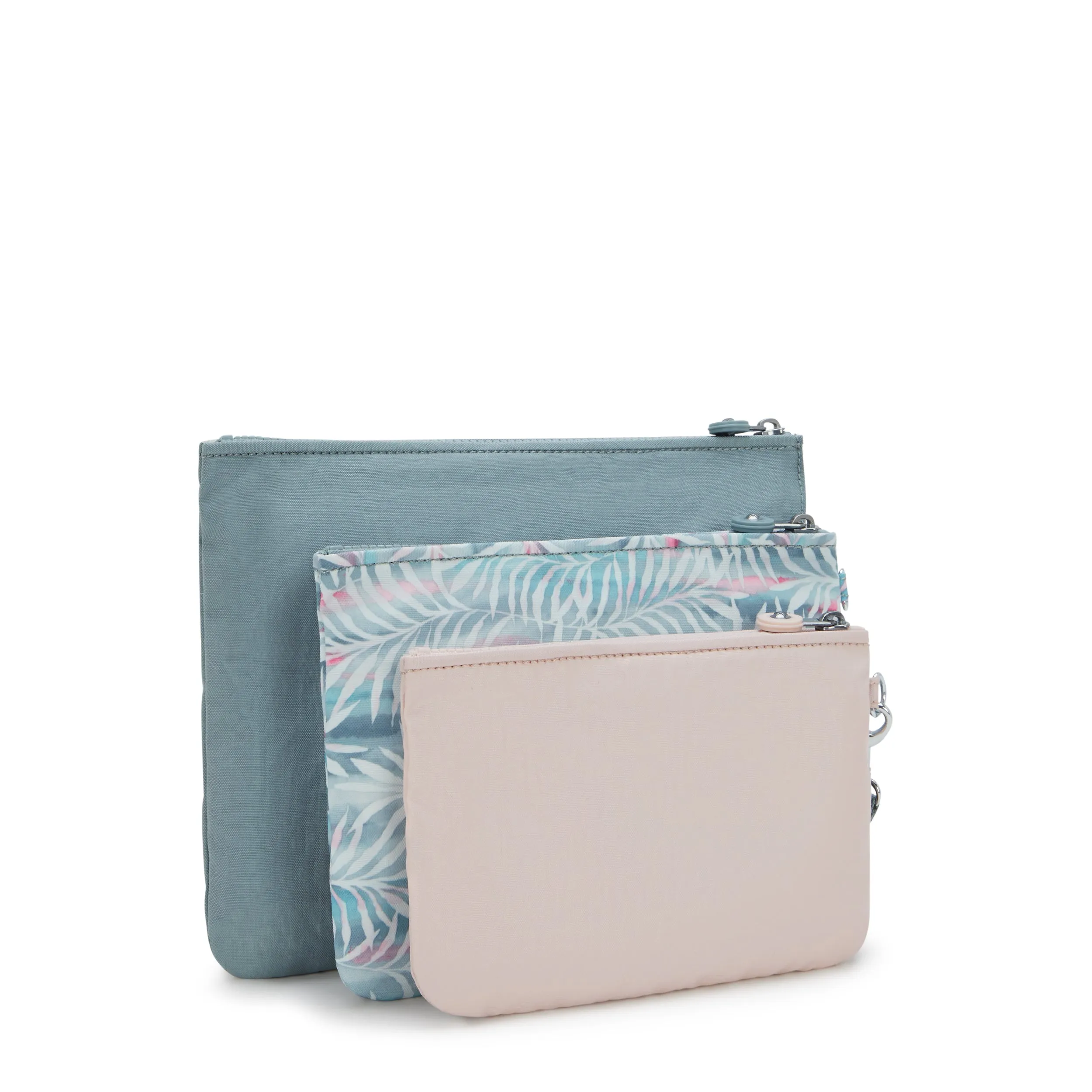 Kipling Iaka L Wristlet Relaxed Grey 3 Large Pouches I4219-3NL