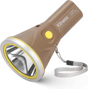Kitness High Power Handheld Spotlight Rechargeable LED Flashlights Waterproof Searchlight Superbright Coon Hunting Lights Torch Flashlight (K382 Coffee White Light)