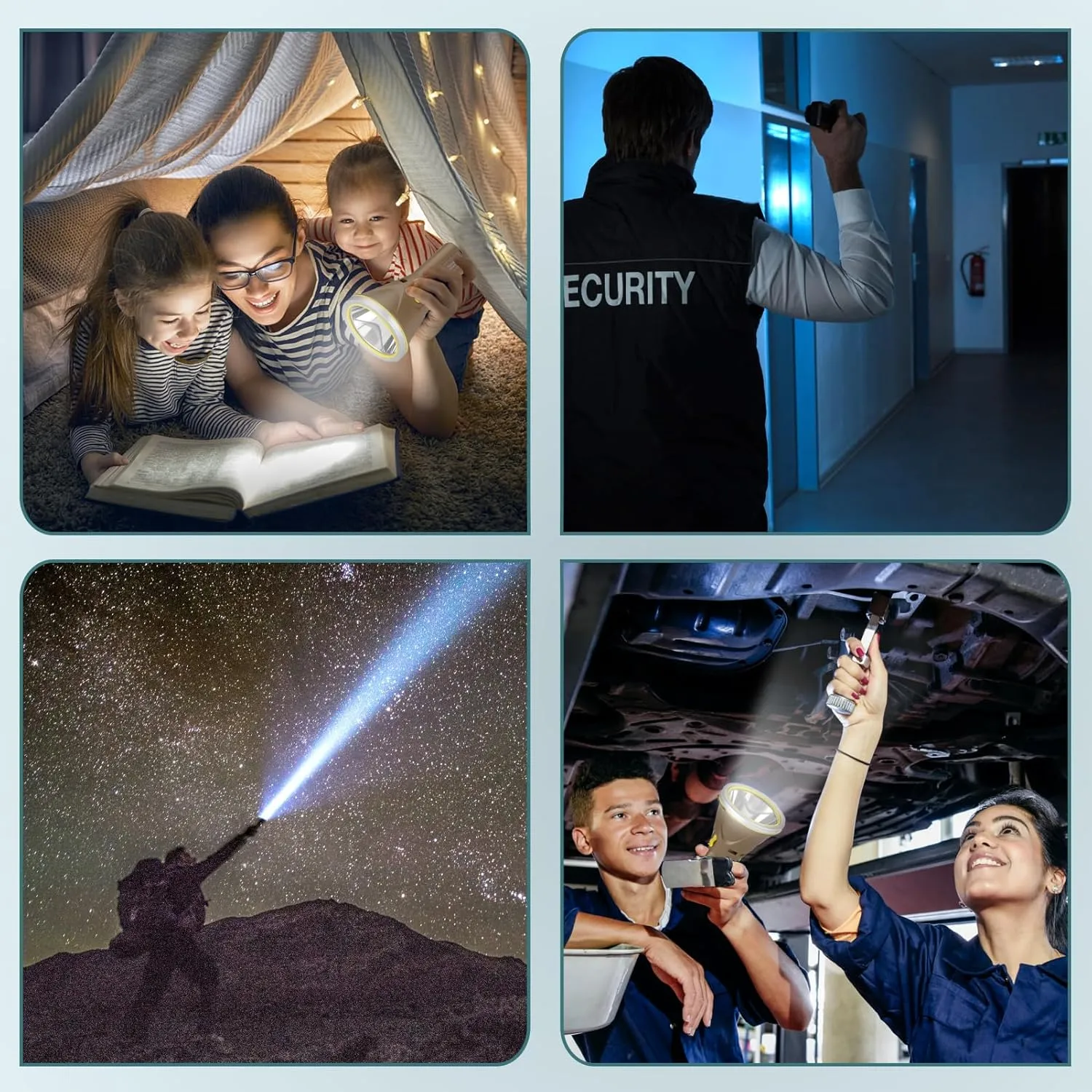 Kitness High Power Handheld Spotlight Rechargeable LED Flashlights Waterproof Searchlight Superbright Coon Hunting Lights Torch Flashlight (K382 Coffee White Light)