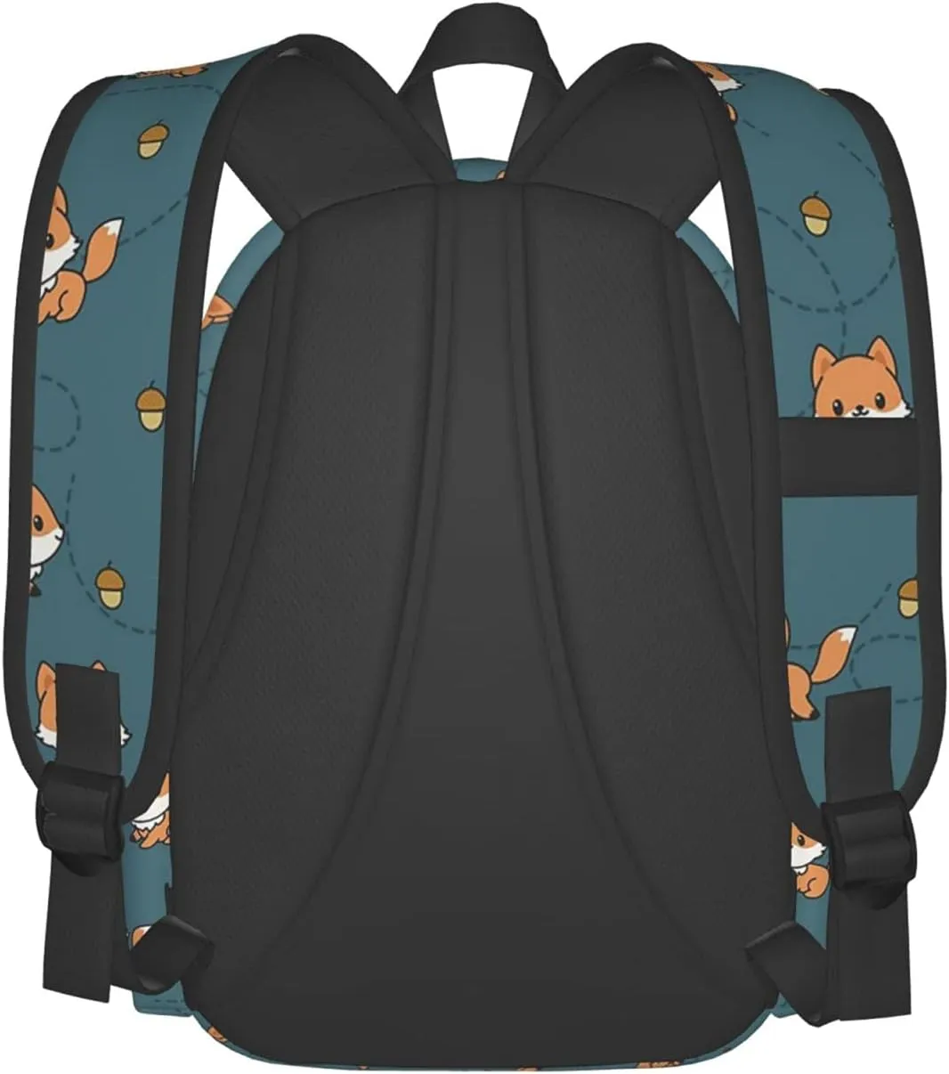 KiuLoam 17 Inch Backpack Cute Baby Fox Pine Cone Laptop Backpack Shoulder Bag School Bookbag Casual Daypack