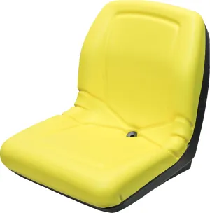 KM 225 Yellow Vinyl 19" Bucket Seat - Perfect for John Deere Gators and Mowers, Skid Steers, Compact Utility Tractors, more. Check mounting before buying.