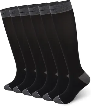 Knee High Compression Socks 15-20 mmHg - OTC Support Stockings for Women Men - Running, Travel & Cycling (S/M, L/XL)