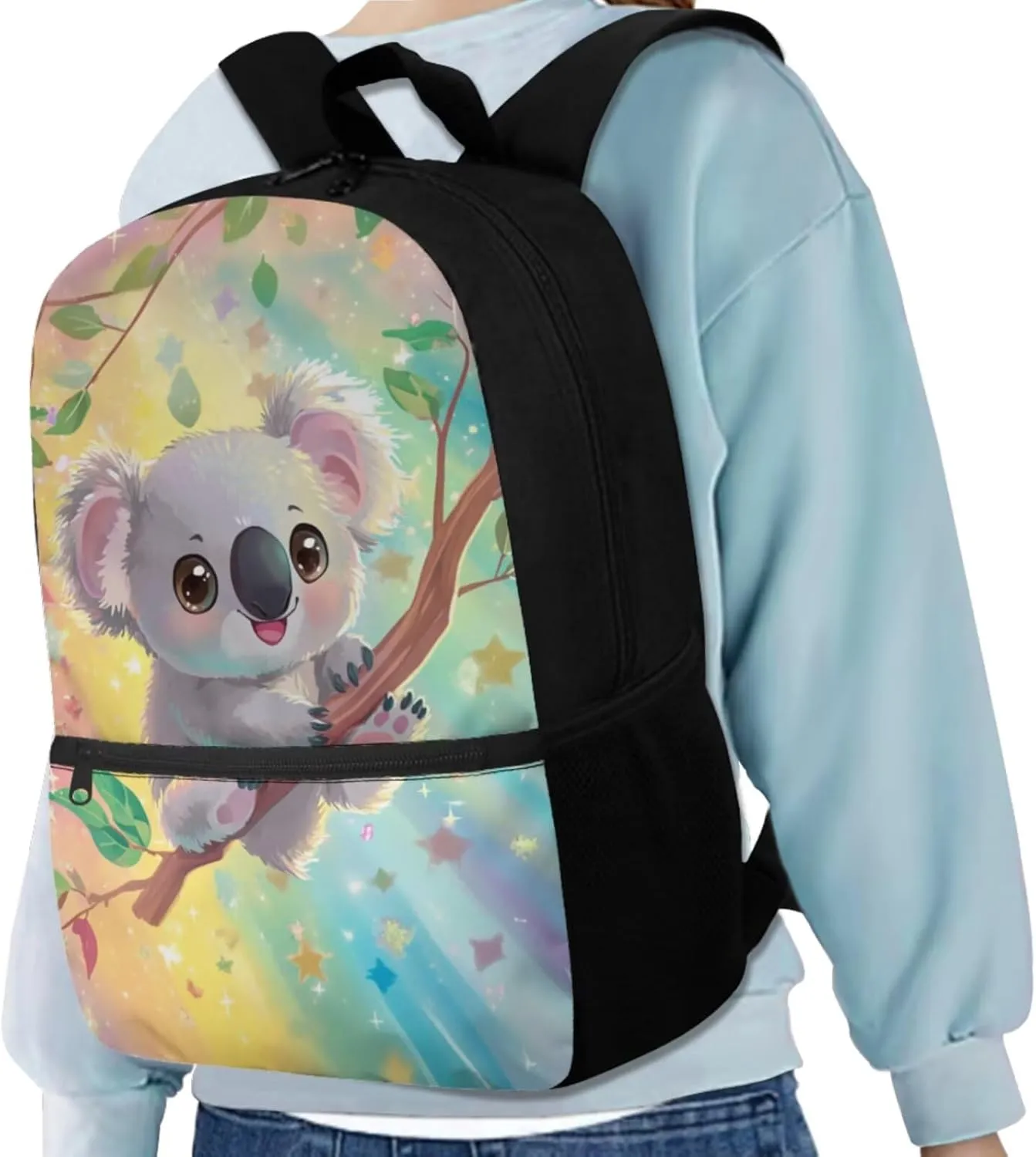 Koala Backpack for School Girls 4th Grade Cute Bookbags for Girls with Lunchbox Pencil Case Bottle Pocket Large Capacity Casual Daypack Backpacks for Elementary School Shoulder Bags