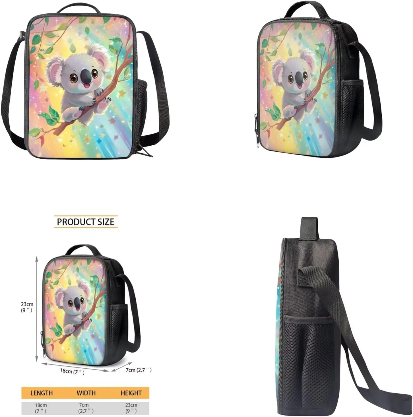 Koala Backpack for School Girls 4th Grade Cute Bookbags for Girls with Lunchbox Pencil Case Bottle Pocket Large Capacity Casual Daypack Backpacks for Elementary School Shoulder Bags