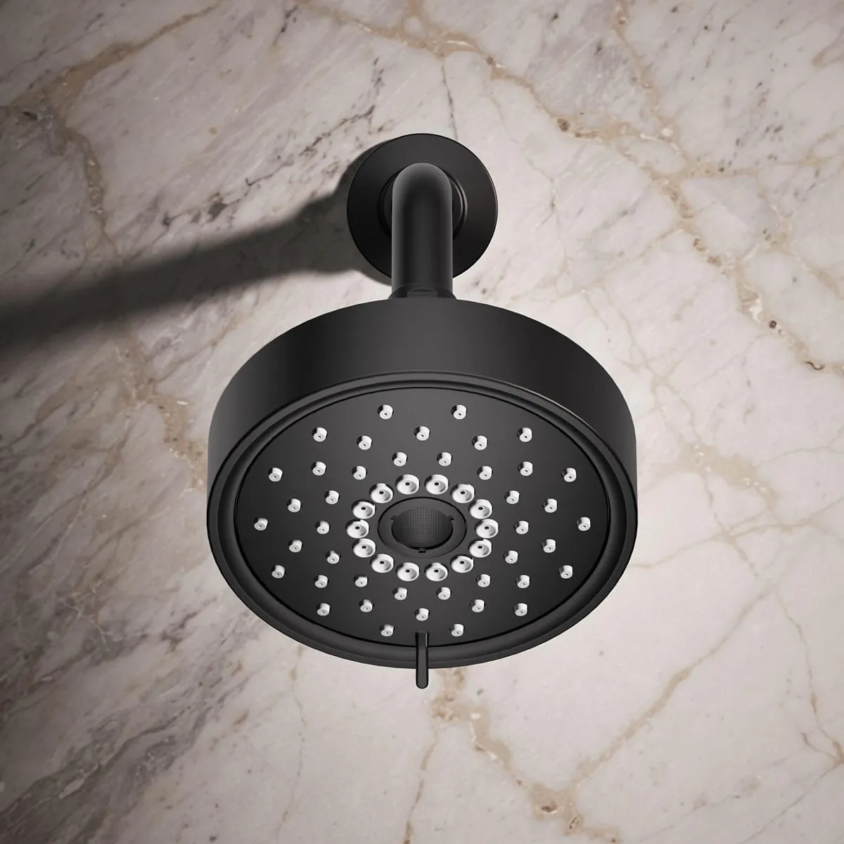 KOHLER 22170-G-BL Purist Multi-Function Showerhead, Wall-Mount, 3 Spray Settings, 1.75 GPM, Matte Black