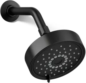 KOHLER 22170-G-BL Purist Multi-Function Showerhead, Wall-Mount, 3 Spray Settings, 1.75 GPM, Matte Black