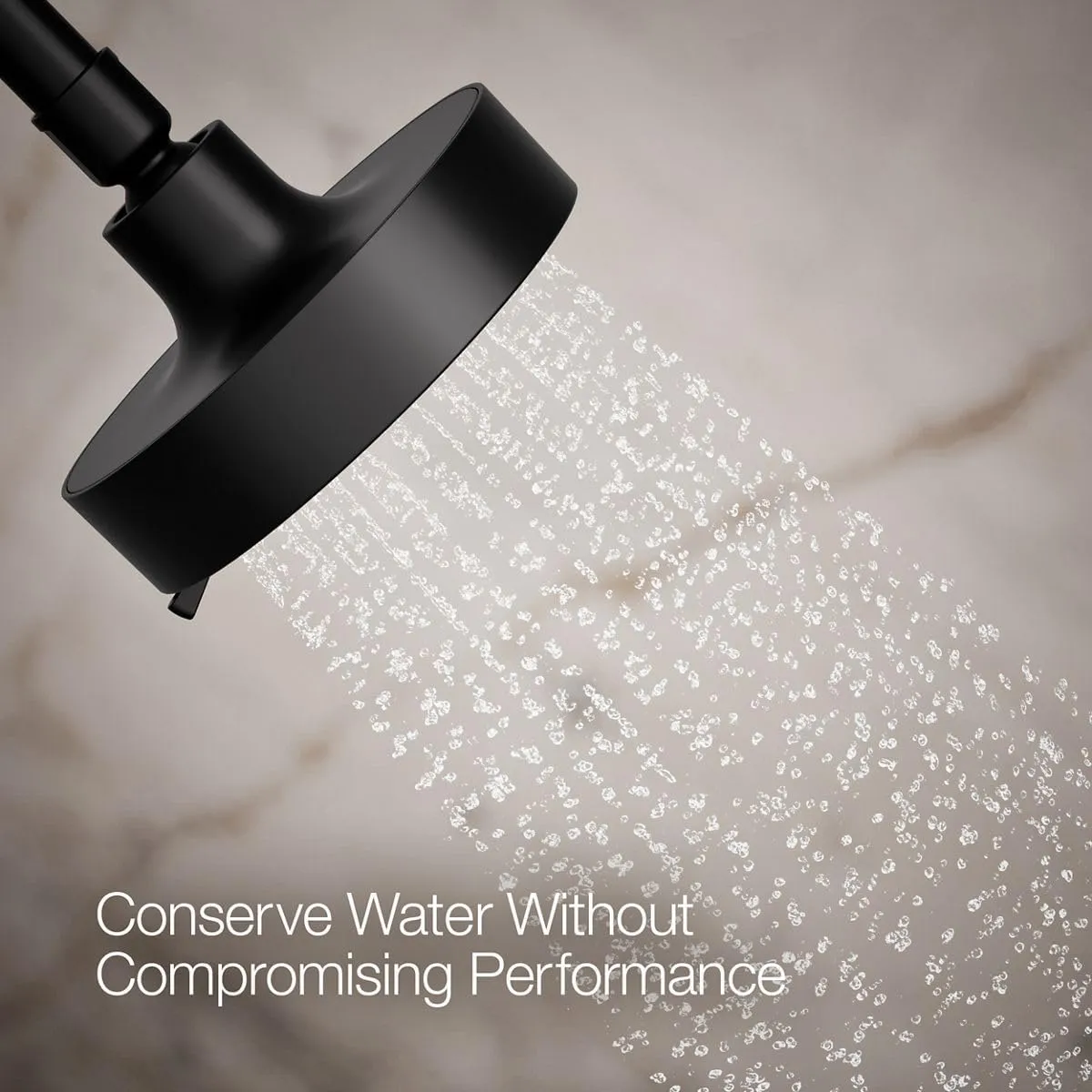 KOHLER 22170-G-BL Purist Multi-Function Showerhead, Wall-Mount, 3 Spray Settings, 1.75 GPM, Matte Black