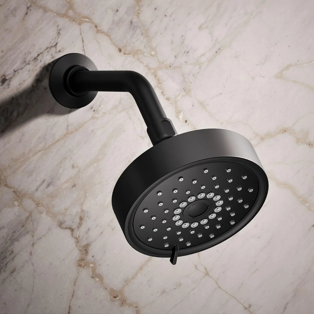 KOHLER 22170-G-BL Purist Multi-Function Showerhead, Wall-Mount, 3 Spray Settings, 1.75 GPM, Matte Black