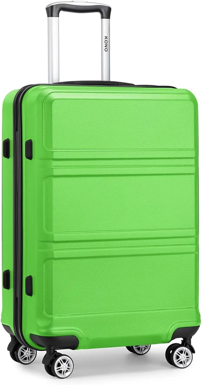 Kono 20'' Carry on Luggage Lightweight with Spinner Wheel TSA Lock Hardside Luggage Airline Approved Carry on Suitcase Apple Green